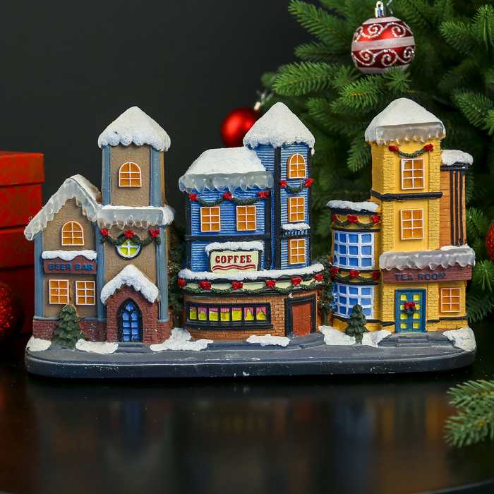 Сувенир "Новогодняя улица" световой