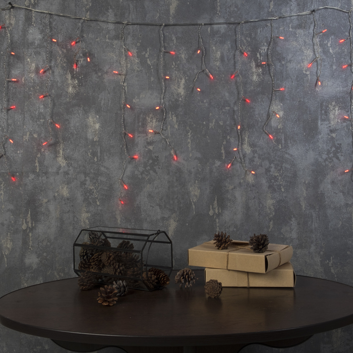 Гирлянда "Бахрома" Ш:1,2 м, В:0,6 м. “Игла”, Н.С. LED-60-220V, контроллер 8 р. КРАСНЫЙ