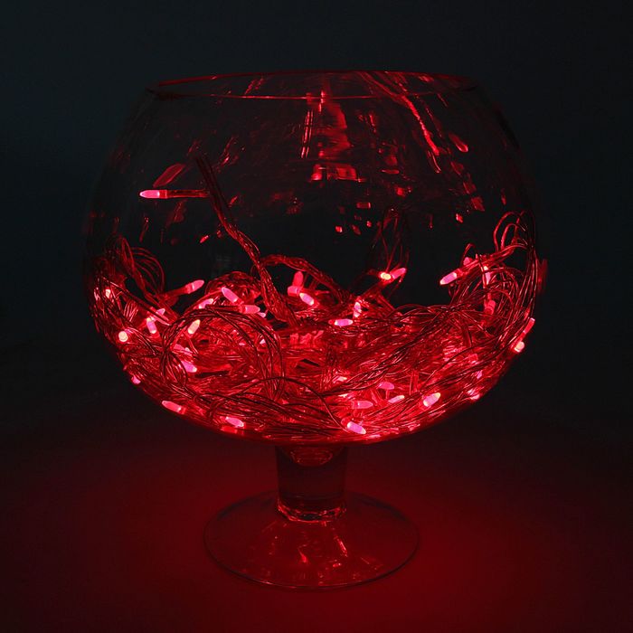 Гирлянда "Метраж" 10 м. “Игла”, Н.С. LED-100-220V, контроллер 8 режимов, КРАСНЫЙ