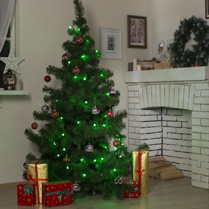 Гирлянда "Метраж" улич. с насад. "Фонарик" 5 м, Н.Т. LED-40-220V, контр. 8 р, ЗЕЛЕНЫЙ