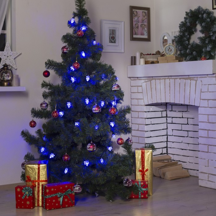 Гирлянда "Метраж" улич. с насад. "Ель большая" 5 м, Н.Т. LED-30-220V, контр. 8 р, СИНИЙ