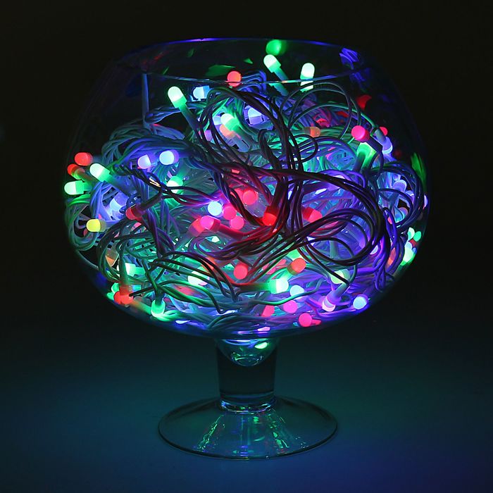 Гирлянда "Метраж" улич.-комн. Д: 20 м, Н.Б., большой LED-200-220V, моргает. МУЛЬТИ(RG/RB)