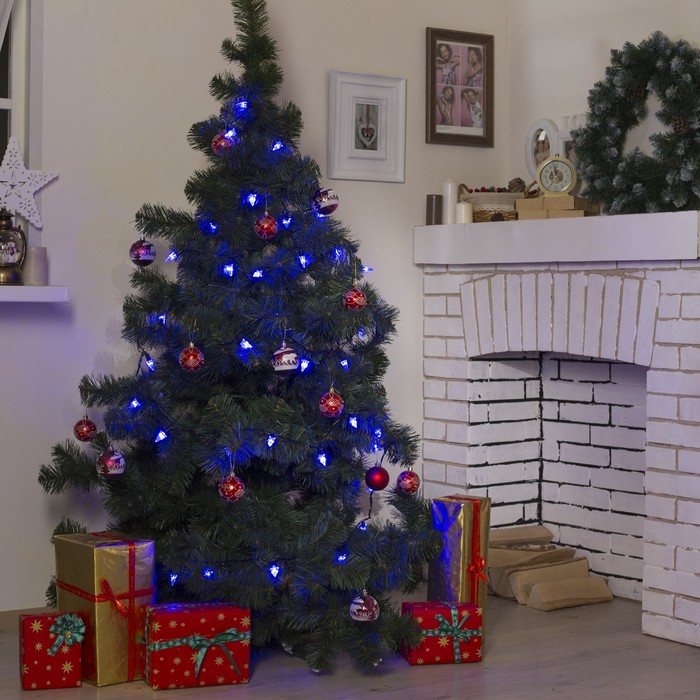 Гирлянда "Метраж" улич. с насад. "Елка маленькая" 5 м, Н.Т. LED-40-220V, контр. 8 р, СИНИЙ