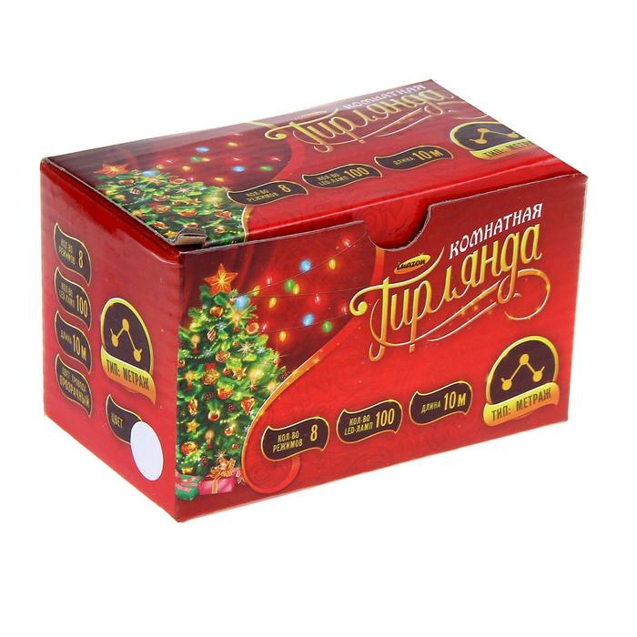 НИТЬ, 10 м. “Игла”, Н.С. LED-100-220V, 8 режимов, БЕЛЫЙ