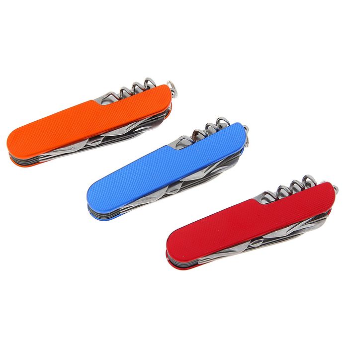 Нож многофункциональный 11 в 1, рукоять в мелкую сетку, микс