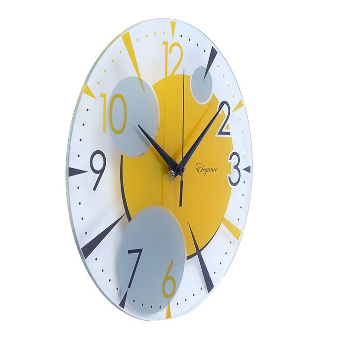 Часы настенные круглые "Желтый круг", 30 см микс