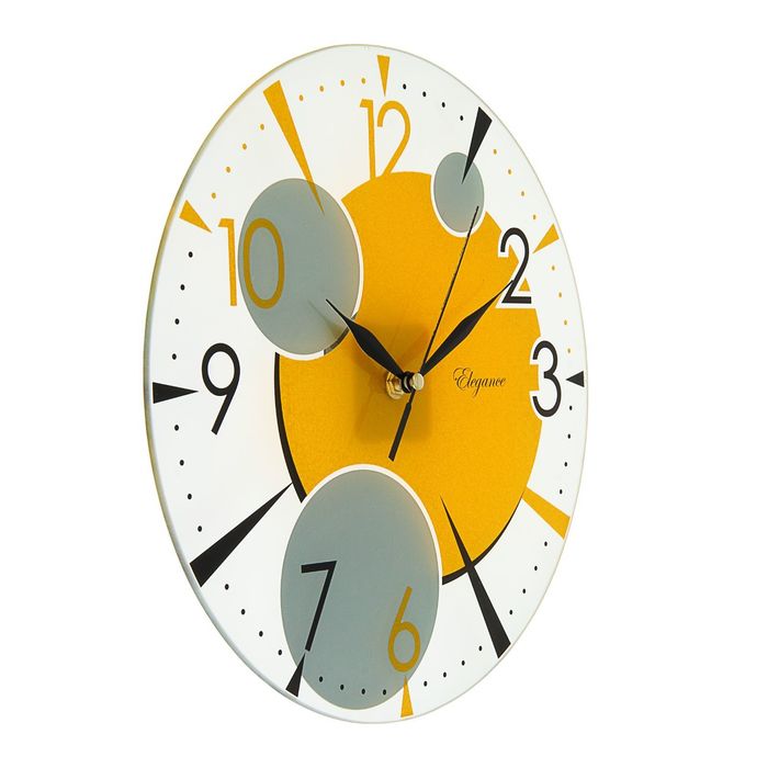 Часы настенные круглые "Желтый круг", 30 см микс