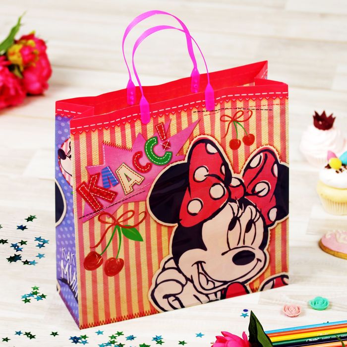 Пакет подарочный пластик "Класс", Минни Маус, 30 х 30 см