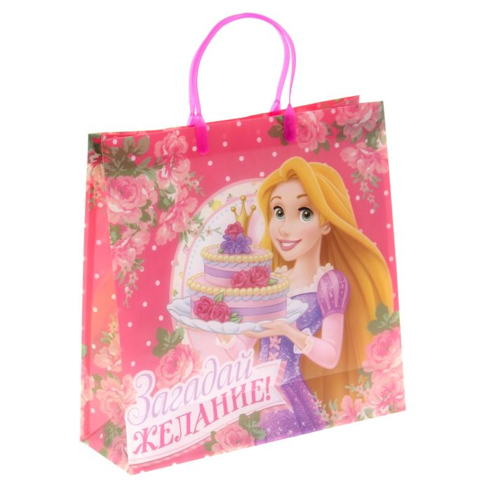 Пакет подарочный пластик "Загадай желание", Принцессы, 30 х 30 см