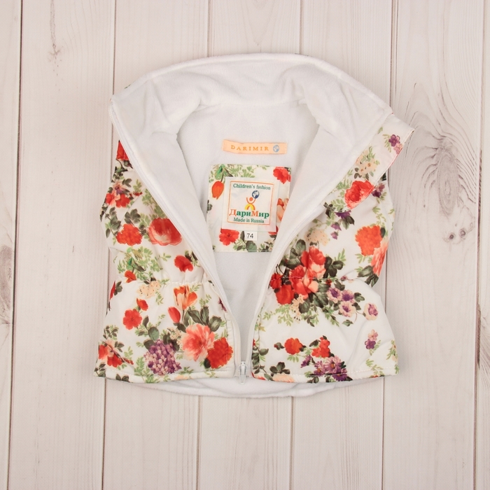 Жилет для девочки "РОЗАЛИЯ", рост 92 см, принт розы 7 вида 10_М