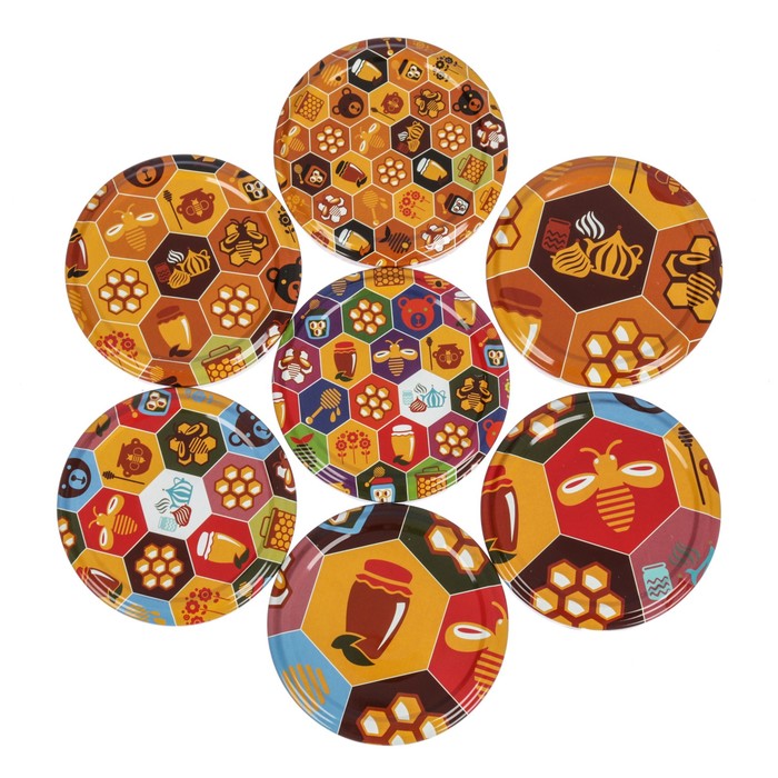 Крышка для консервирования твист-офф "Виктория" d=66 мм, упаковка 20 шт, цвет МИКС