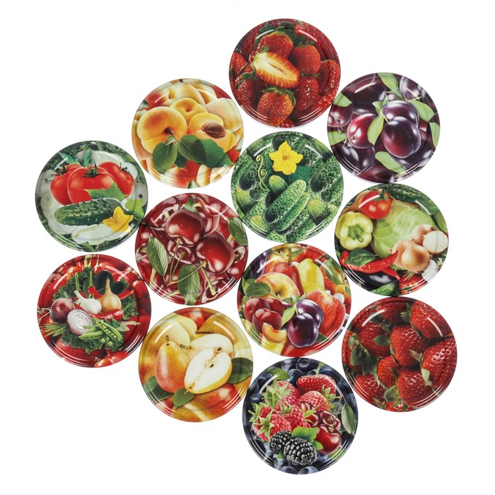 Крышка для консервирования твист-офф "Виктория" d=66 мм, упаковка 20 шт, цвет МИКС