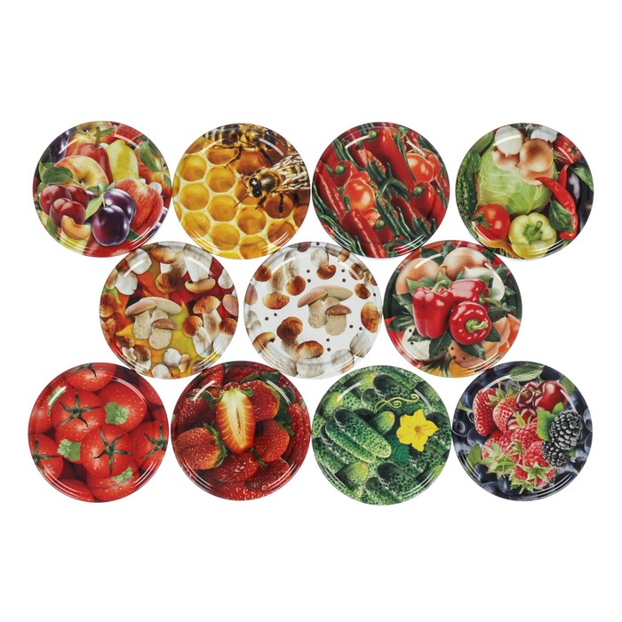 Крышка для консервирования твист-офф "Виктория" d=66 мм, упаковка 20 шт, цвет МИКС