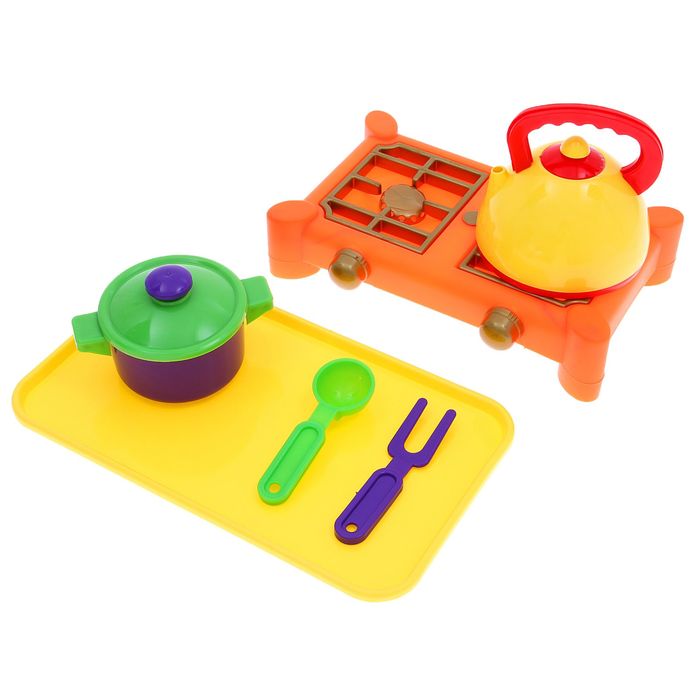 Набор посуды с газовой плитой, 6 предметов, МИКС