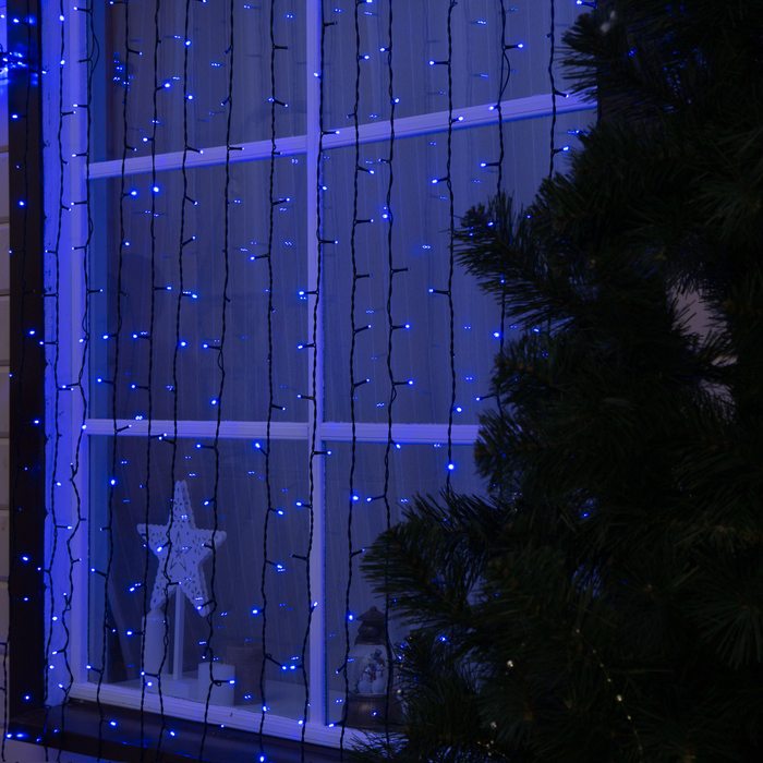 Гирлянда "Занавес" улич. УМС, Ш:2м, В:6м, Н.Т. 2W LED-1440/280-220V, БЕЗ контр. мерц СИН