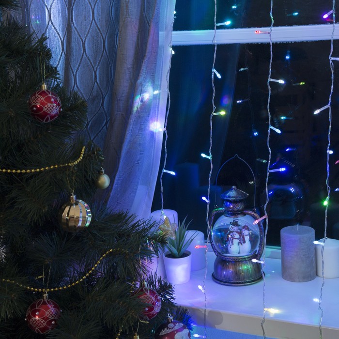 Гирлянда "Занавес" УМС вилка Ш:2 м, В:3 м, Н.С. LED-720-220V, моргает, МУЛЬТИ(RGB)