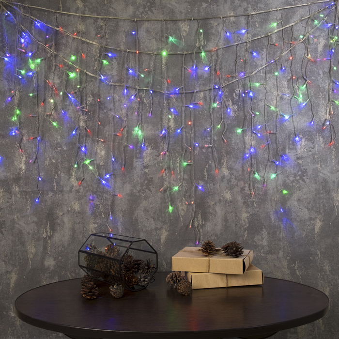 Гирлянда "Бахрома" УМС вилка, Ш:5,2 м, В:0,6 м, Н.С. LED-299-220V, моргает, МУЛЬТИ(RG/RB)