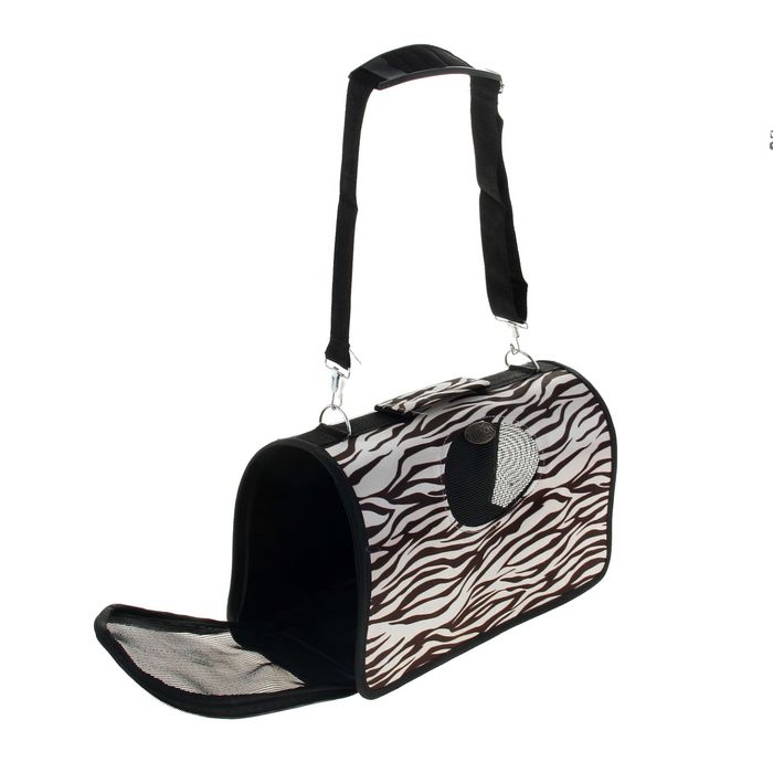 Сумка-переноска каркасная "Белый тигр", размер S, 36 х 18 х 24 см