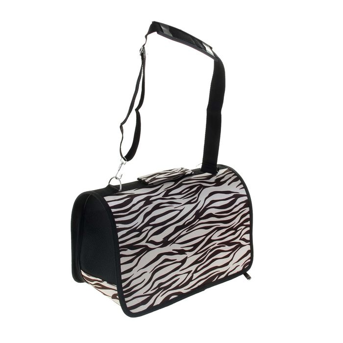 Сумка-переноска каркасная "Белый тигр", размер S, 36 х 18 х 24 см