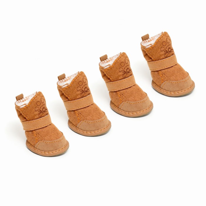 Ботинки Элеганс, набор 4 шт, размер 5 (подошва 6 х 5 см) коричневые ботинки для собак уют с утяжкой набор 4 шт размер 5 5 5 х 4 5 см чёрные