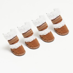 Ботинки "Унты", набор 4 шт, размер 4 (подошва 6,5 х 4,7 см), коричневые