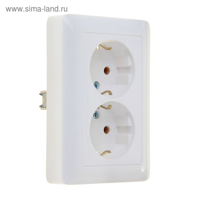 

Розетка "Хит" SchE RS16-236-B, 16 А, двухместная, скрытая, с з/к, цвет белый