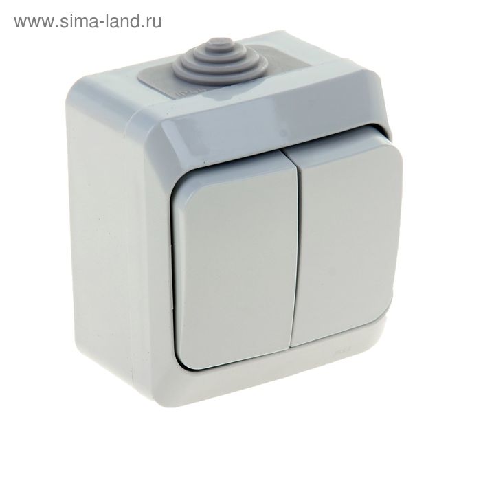 

Выключатель "Этюд" SchE BA10-042C, 10 А, 2 клавиши, наружный, IP44, цвет серый