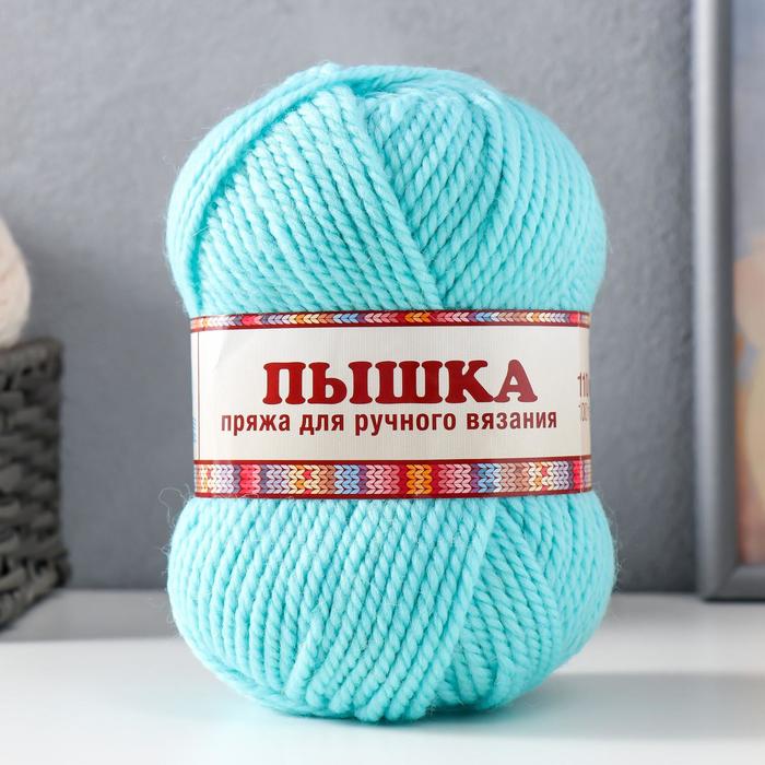Пряжа "Пышка" 100% импортная п/т шерсть 3-х нит. 110м/100гр (023, бир. св)