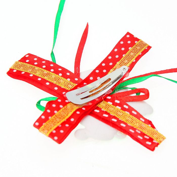 Карнавальный зажим "Дед Мороз с бантиком"