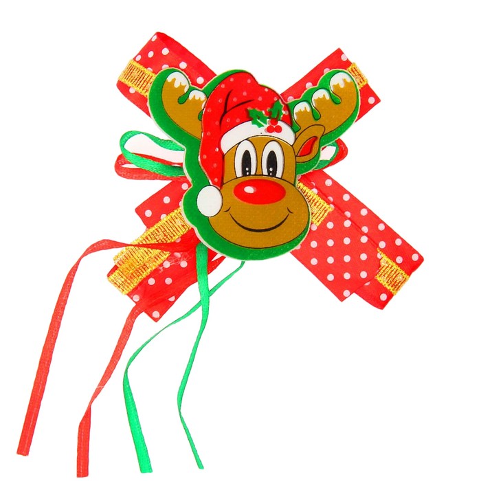 Карнавальный зажим "Оленёнок с бантиком"