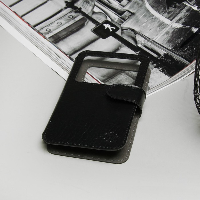 Чехол-книжка "Norton" для телефона Samsung, 4"-4,5", с раздвижным механизмом, цвет чёрный