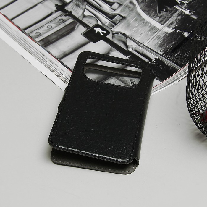 Чехол-книжка "Norton" для телефона Samsung, 4"-4,5", с раздвижным механизмом, цвет чёрный