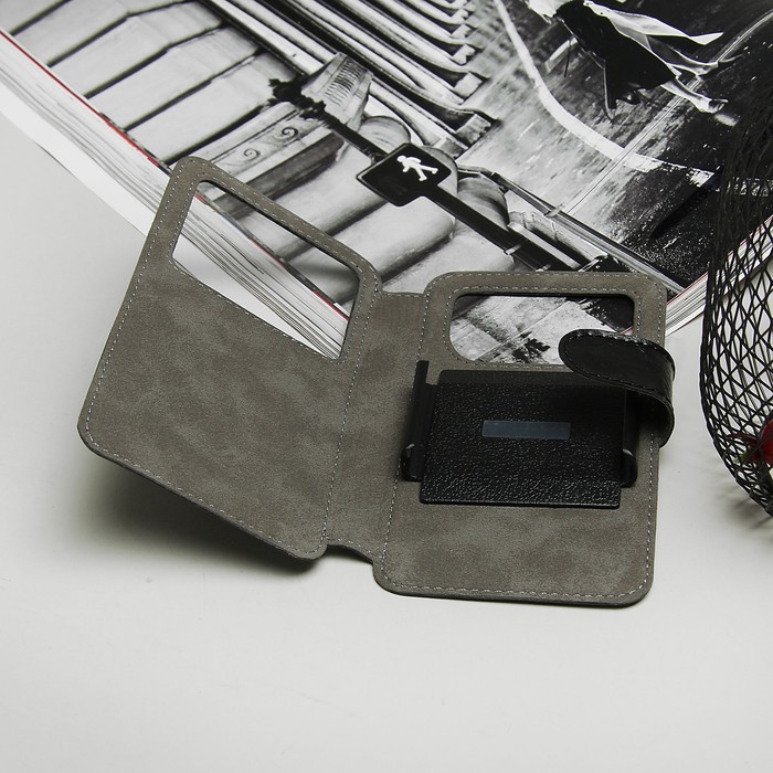 Чехол-книжка "Norton" для телефона Samsung, 4"-4,5", с раздвижным механизмом, цвет чёрный