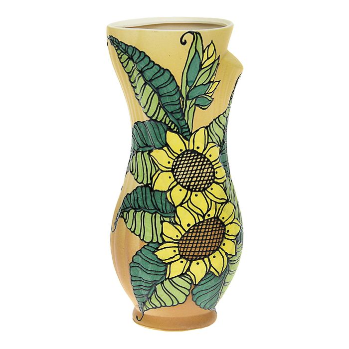 Ваза "Лиана" средняя, подсолнух, шамот, глазурь