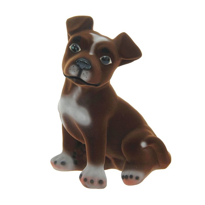 Копилка "Собака Рэкс" флок, коричневая