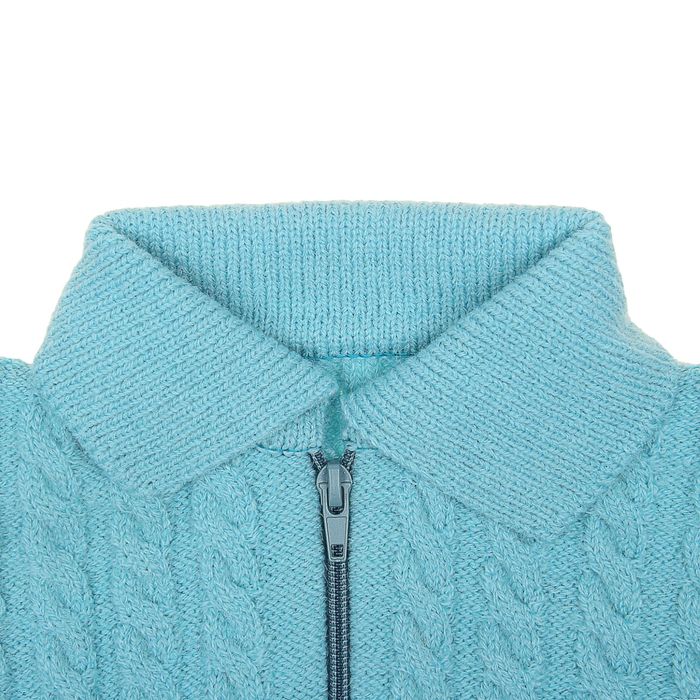 Кофта для девочки на молнии "Косички", рост 92-98 см, цвет голубой 1128х_М