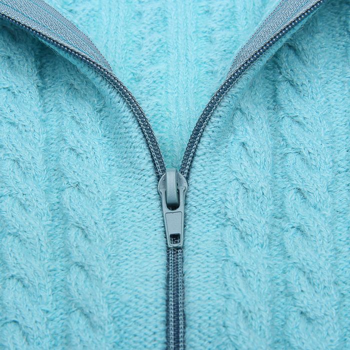 Кофта для девочки на молнии "Косички", рост 92-98 см, цвет голубой 1128х_М