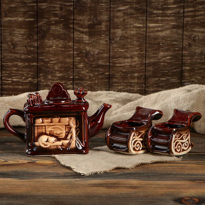 Чайный набор "Камин" 3 предмета 0,5 л