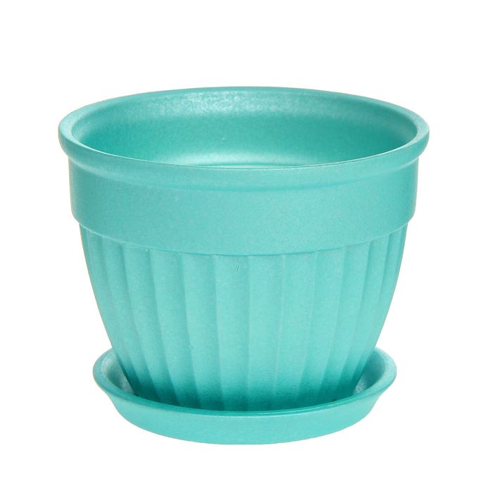 Кашпо "Ромашка" бирюзовое, 0,5 л