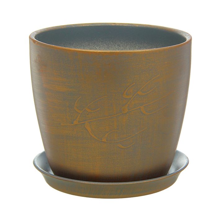 Кашпо "Осень" бронза, патина, 2 л