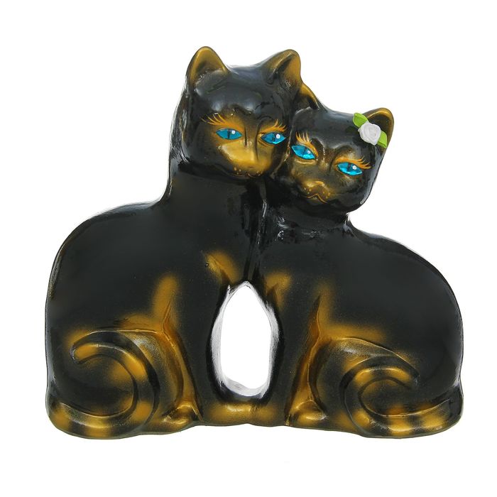 Копилка "Сладкая парочка" пара, глянец, чёрная, зелёные глаза