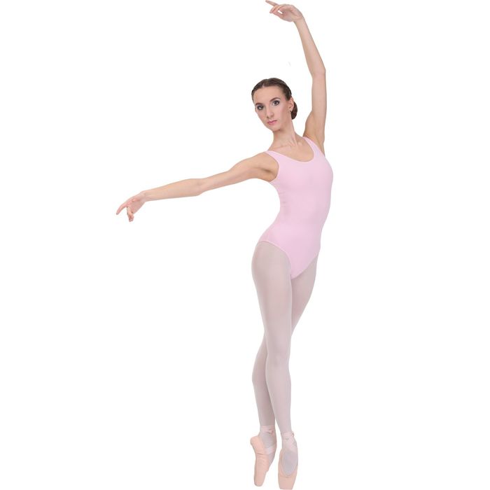 Купальник гимнастический, на лямках, размер 32, цвет розовый