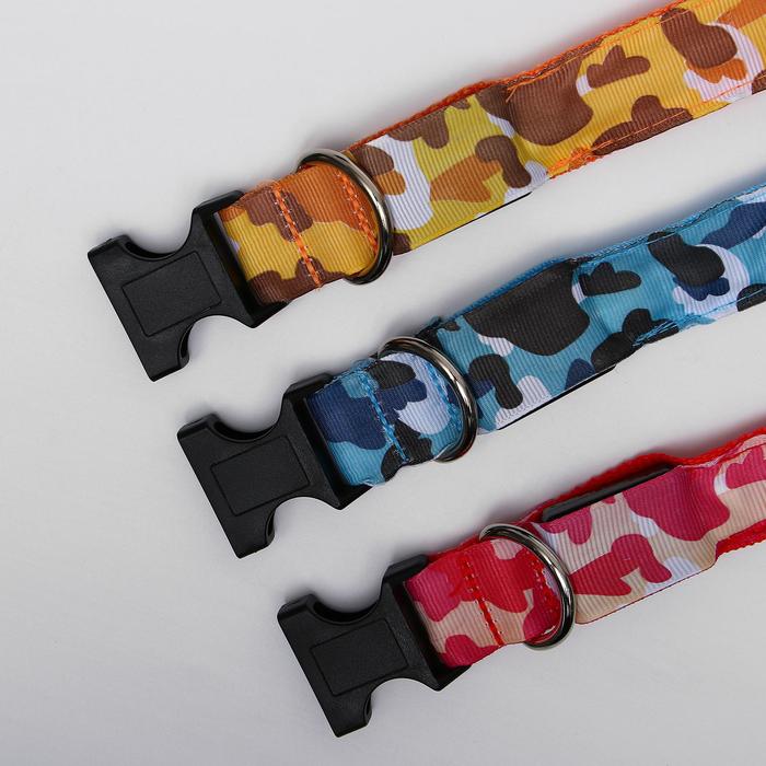 Ошейник с подсветкой «Милитари», 3 режима свечения, S, 34-40 х 2,5 см, микс цветов