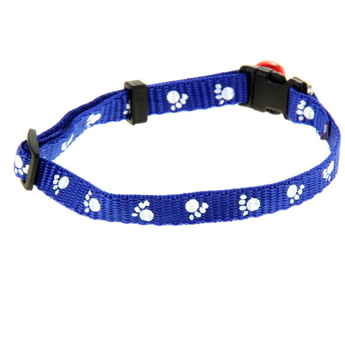 Ошейник "Лапки" 30 х 1 см, полиэстр, синий