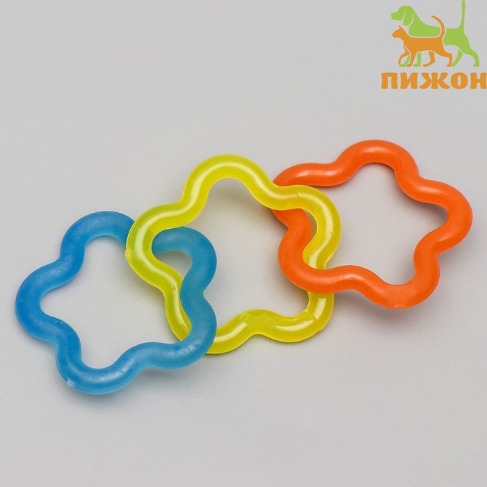 

Игрушка жевательная "3 звезды" 16 см, прозрачная, голубая/жёлтая/оранжевая