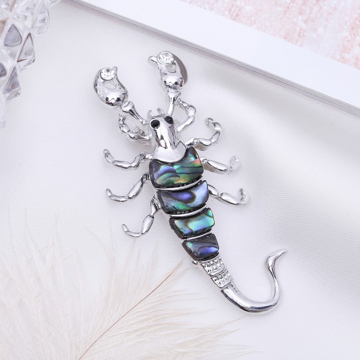 Брошь "Галиотис" скорпион в чернёном серебре