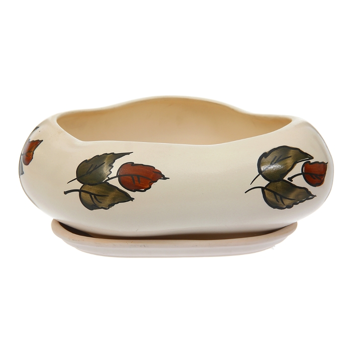 Кашпо "Бонсай" белое, листья 2,5 л