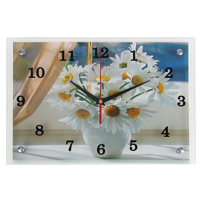 Часы настенные, серия: Цветы, Ромашки, 25х35 см
