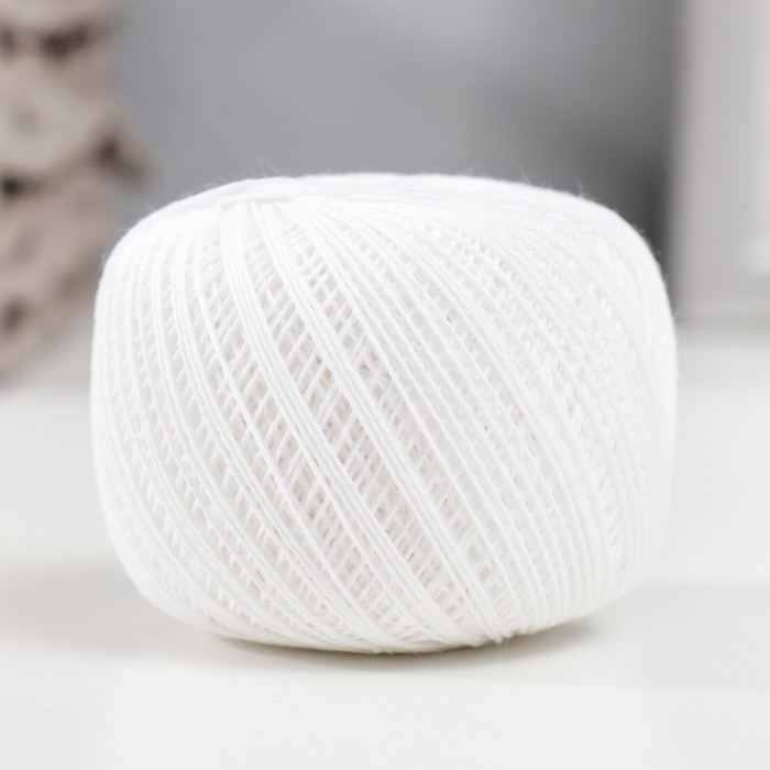 Нитки вязальные "Снежинка" 230м/25гр 100% хлопок цвет белый