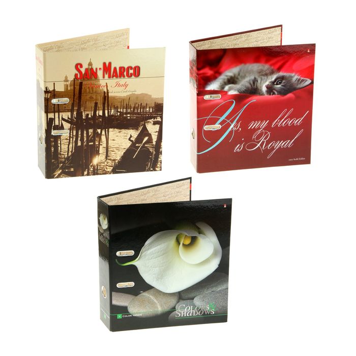 Папка регистратор А4, 70мм с арочным механизмом "3 Сюжета-2", микс